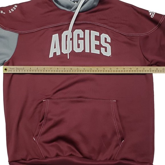 Adidas Men's  ORIGINALS Maroon Texas A&M Aggies Block Stadium Pullover Hoodie - Picture 7 of 9
